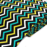 Chevron Cotton Print Fabric, Multi Green,  45" Wide- 1 Yard