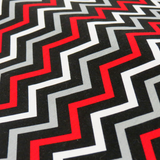 Chevron Cotton Print Fabric, Multi Red, 45" Wide- 1 Yard