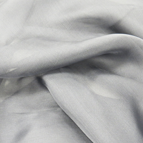 Dark Grey Silk Chiffon, 54" Wide- 1 Yard