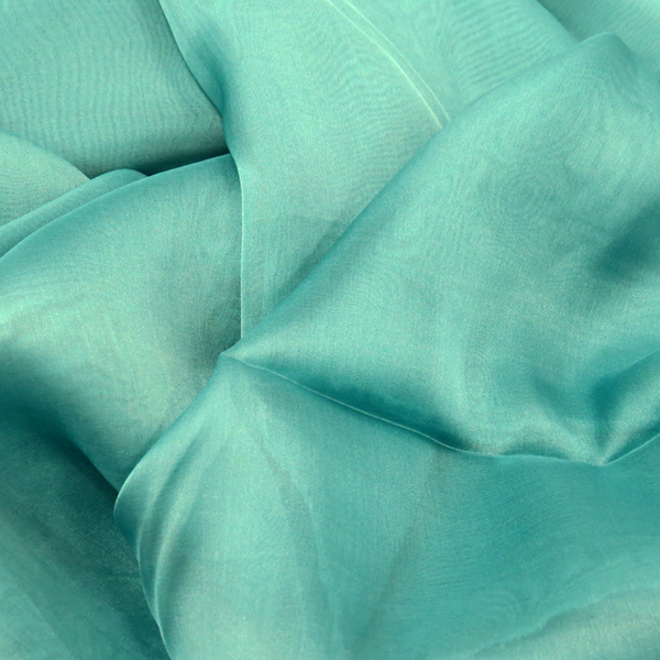 Teal Green Silk Chiffon, 54" Wide- 1 Yard
