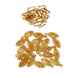 Filigree Oval Clasp, Gold Plated Brass-14x7mm; 20pcs