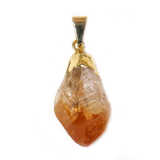 Citrine Pendant, Gold, 16x36mm - 1 piece
