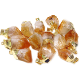 Citrine Pendant, Gold, 16x36mm - 1 piece