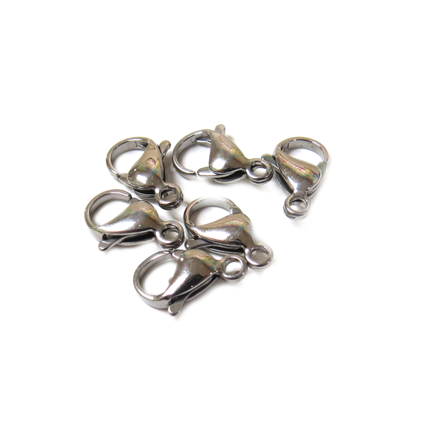 Stainless Steel Lobster Clasp, 13x8mm - 6 pieces