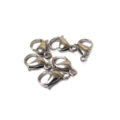 Stainless Steel Lobster Clasp, 13x8mm - 6 pieces