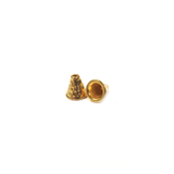 TierraCast - Hammertone Cone End Caps, Gold, 8mm - 1 pair