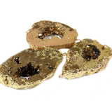 Gold Druzy Geode Connector, 48x32mm - 1 piece