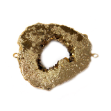Gold Druzy Geode Connector, 48x32mm - 1 piece