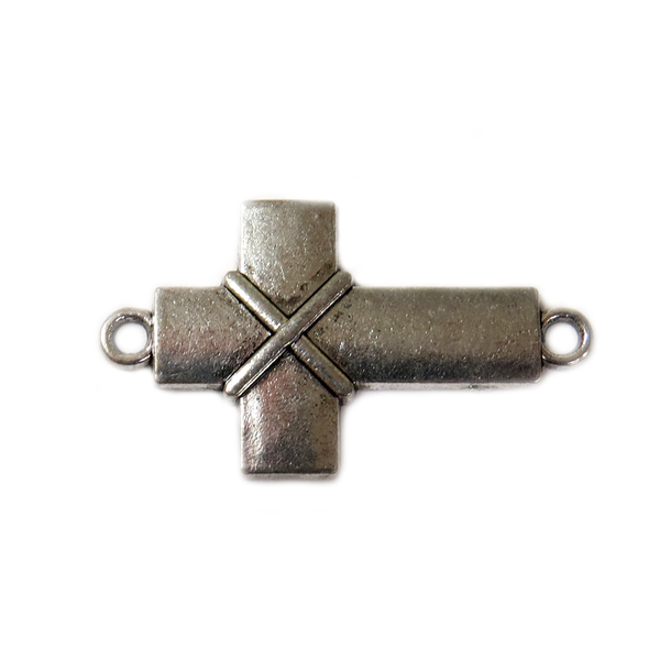 Cross SIlver with X Design- Connector