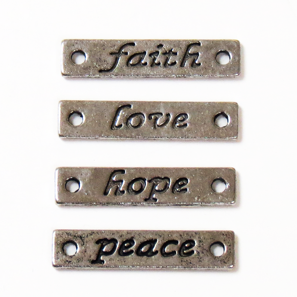 Amulets Connectors-Antique Silver; 4pcs