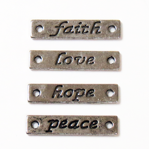 Amulets Connectors-Antique Silver; 4pcs