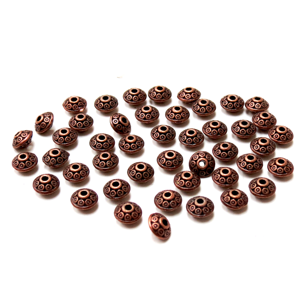 Disc Spacer Beads- Copper; 45pcs