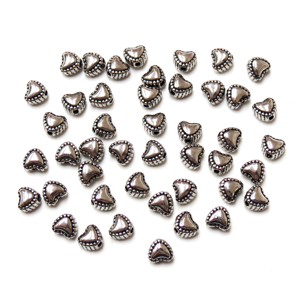 Tiny Hearts Spacer Beads; 45pcs