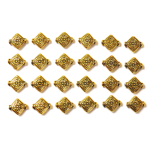 Diamond Spacer Beads- Gold; 24pcs