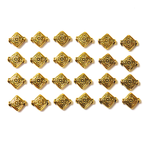 Diamond Spacer Beads- Gold; 24pcs