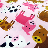 Cows Cotton Print Fabric, Pink, 45" Wide- 1 Yard