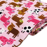 Cows Cotton Print Fabric, Pink, 45" Wide- 1 Yard