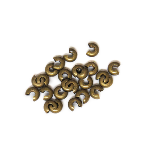 Crimp Cover, Antique Bronze, 6mm; 25 pieces