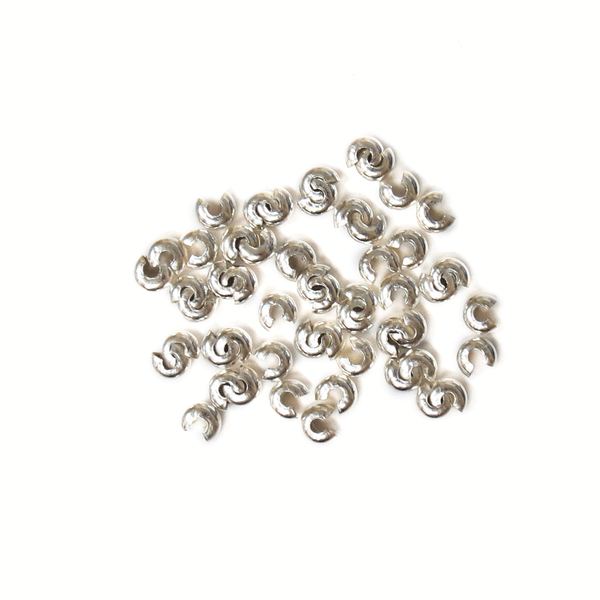 Crimp Cover, Silver Plated; Brass-4mm; 50pcs