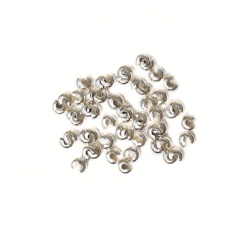 Crimp Cover, Silver Plated; Brass-4mm; 50pcs
