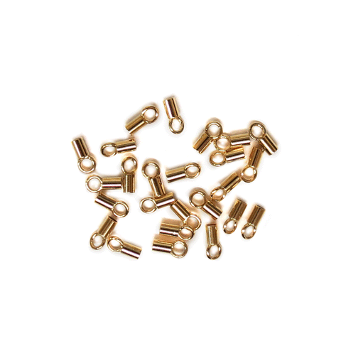 Crimp Tube with Loop, Gold Plated Brass-3.5x2mm; 25pcs