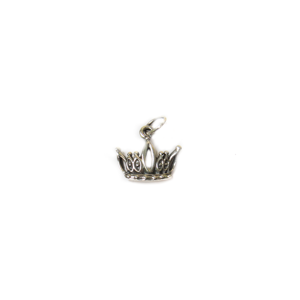 Crown Charm, Sterling Silver, 13mm - 1 piece