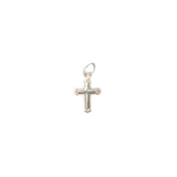 Cross Charm, Sterling Silver, 14x8mm, 1 piece