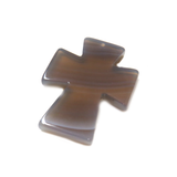 Gray Agate Cross Pendant, 50x38mm -  1 piece