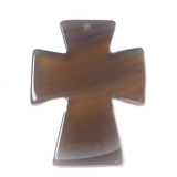 Gray Agate Cross Pendant, 50x38mm -  1 piece