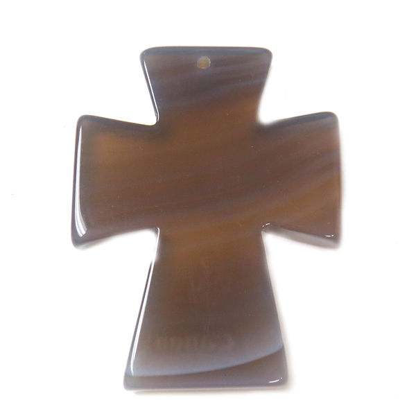 Gray Agate Cross Pendant, 50x38mm -  1 piece