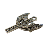 Cross and Wings Charm, 40x28mm, Antique Silver; 1 piece