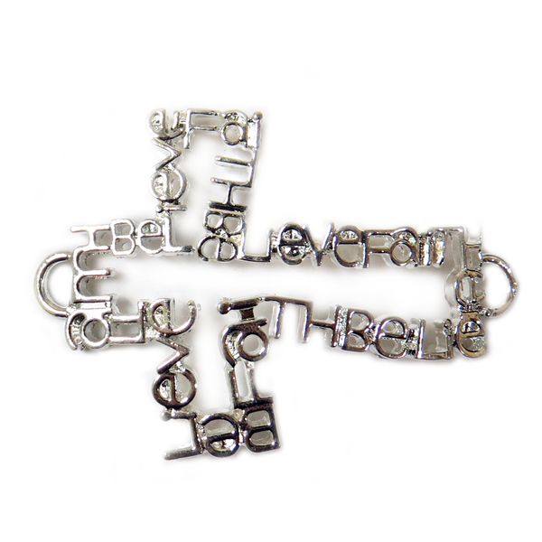 Faith/Believe Cross Connecotr; Silver