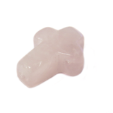 Rose Quartz Cross Bead, Rose, 16x12mm; 1 piece