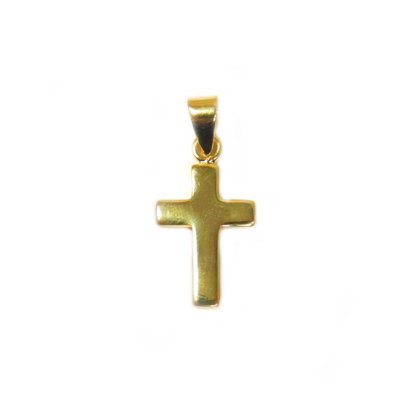 Cross Pendant, Brass, Gold, 20x11mm - 1 piece