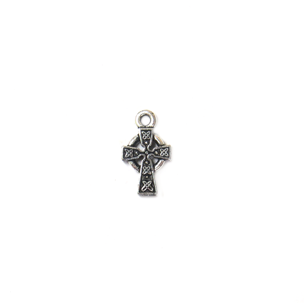 TierraCast - Celtic Cross Charm, Silver, 15x8mm - 1 piece