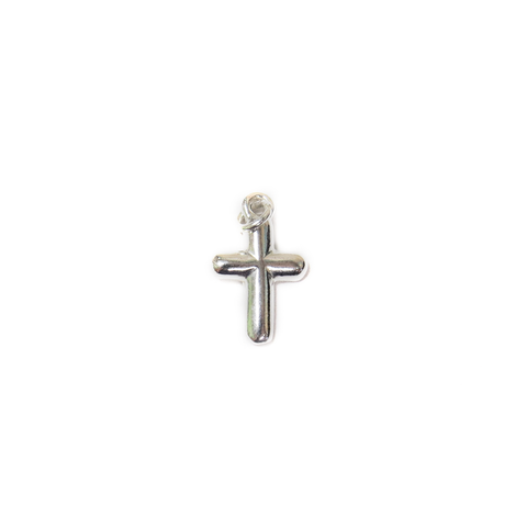 Regular Cross Charm, Sterling Silver, 14x10mm - 1 piece