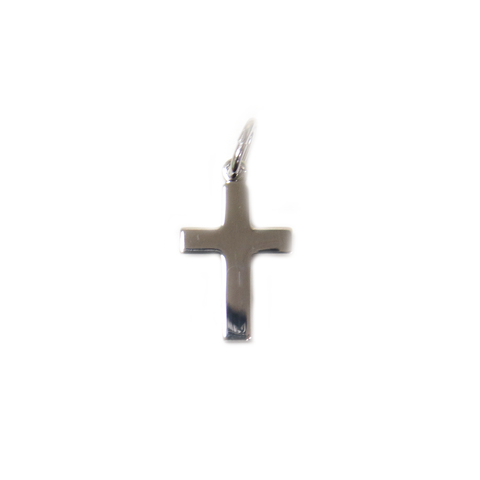 Cross Charm, Italian Sterling Silver, 16x9mm - 1 piece