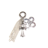 Cross with White Chains - Silver