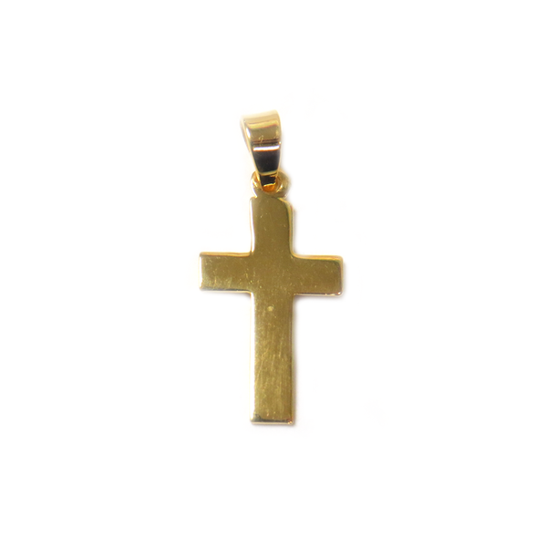 Cross Pendant, Brass, Gold, 24x15mm - 1 piece