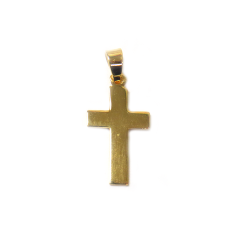 Cross Pendant, Brass, Gold, 24x15mm - 1 piece
