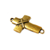 Cross  Antique Gold with X Design- Connector