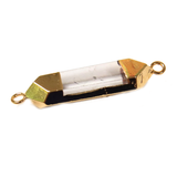 Crystal  Quartz Connector, Gold - 1 piece