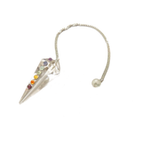 Crystal Quartz Pendulum with Chakra - Silver