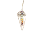 Crystal Quartz Pendulum with Chakra - Silver