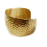 Bracelet Cuff Raw Brass, Hammered & Domed-36x66mm; 1pc