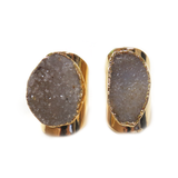 Druzy Cuff Ring, Electroplated, 1 inch - 1 piece