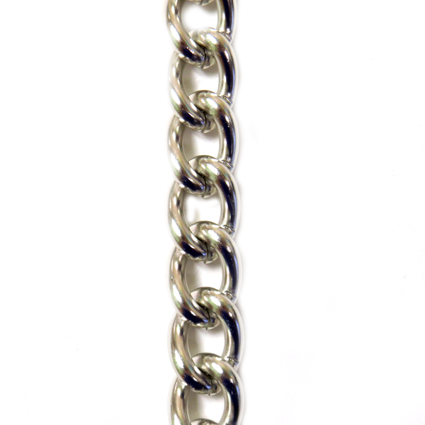 Aluminum Chain, Silver, Twisted Oval 22.5x16mm
