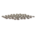Daisy Spacer Beads, Silver; 6mm, 50 pieces