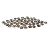 Daisy Spacer Beads, Silver; 6mm, 50 pieces