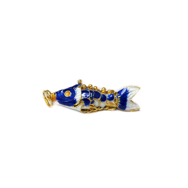 Cloissone Fish, Dark Blue Sky, 38x11mm; 1 piece
